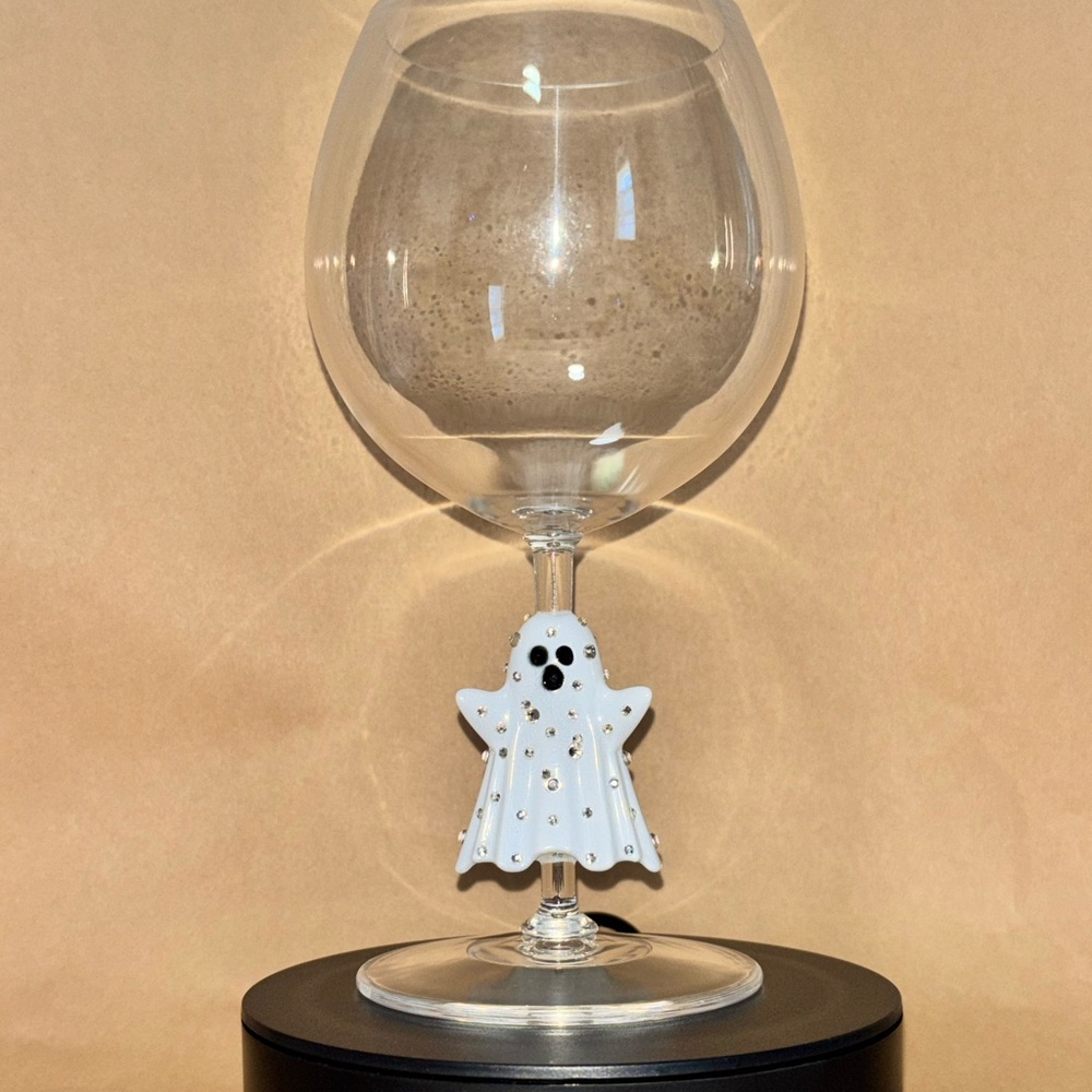 Ghost Stem plastic Wine Glass with Rhinestones